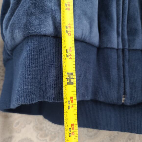 Pink VS Y2K Vintage The Pinks Love & Rock N Roll Tour Velour Blue jacket Furhood - Picture 6 of 13